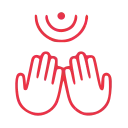 Place hands in sensor area icon