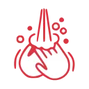 Apply soap and rub hands icon