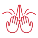 Rinse with clean water icon