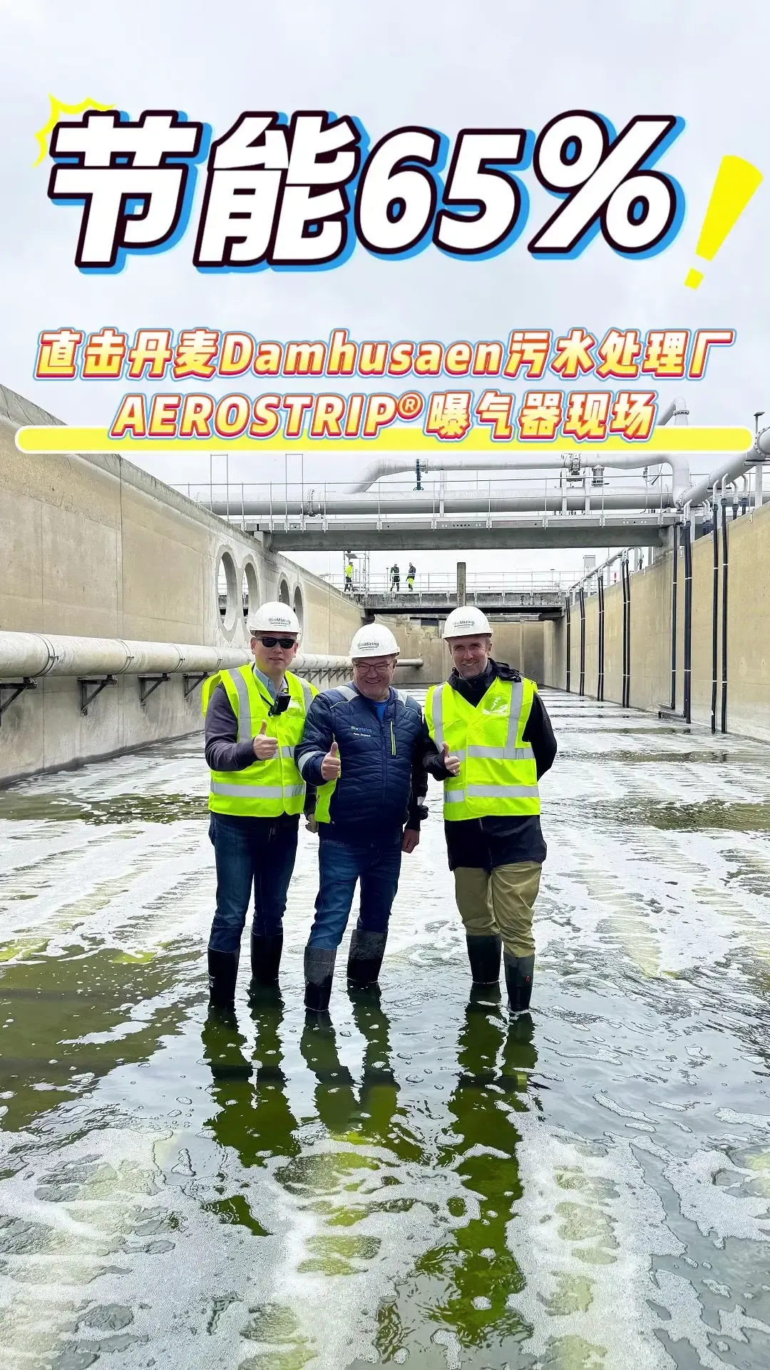 Damhusåen 污水厂三期改造验收！Aerostrip 曝气器氧转移效率 60% + 节能 65% + 20 年寿命